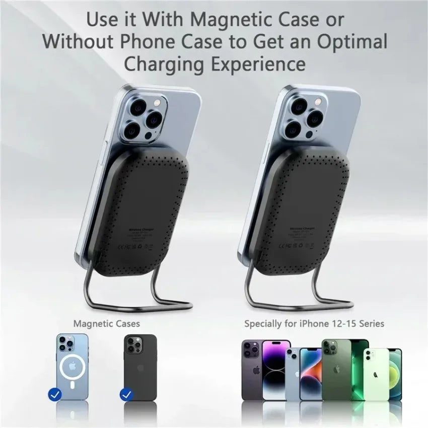 Cargador Inalámbrico Magnético, Soporte de Escritorio Ajustable y Desmontable, Estación de Carga Rápida Compatible con iPhone 17, 16, 15, 14, 13 Series