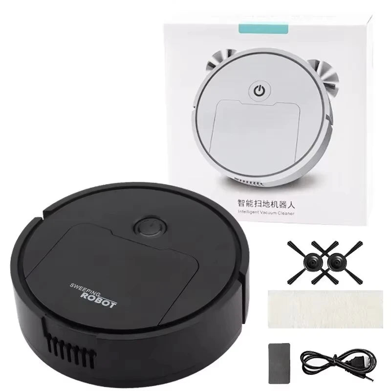 Aspiradora eléctrica automática para suelos 3 en 1, 1500Pa, fregona, recargable por USB, inalámbrica, para uso doméstico y de oficina