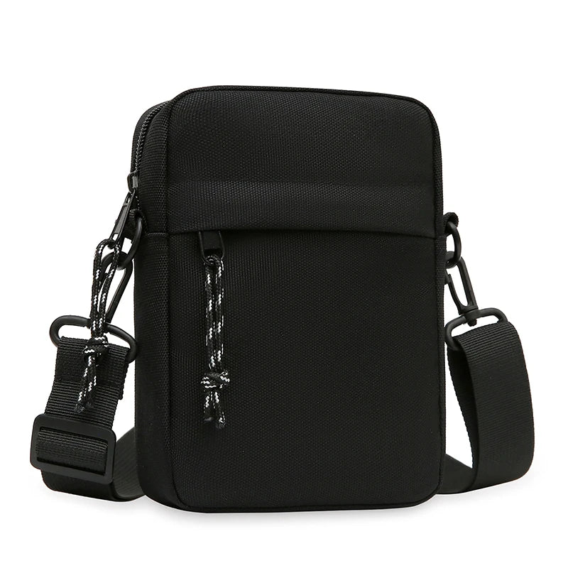 Bandolera pequeña de lona con cremallera para hombre, bolso de hombro cruzado Simple, Mini bolso para teléfono