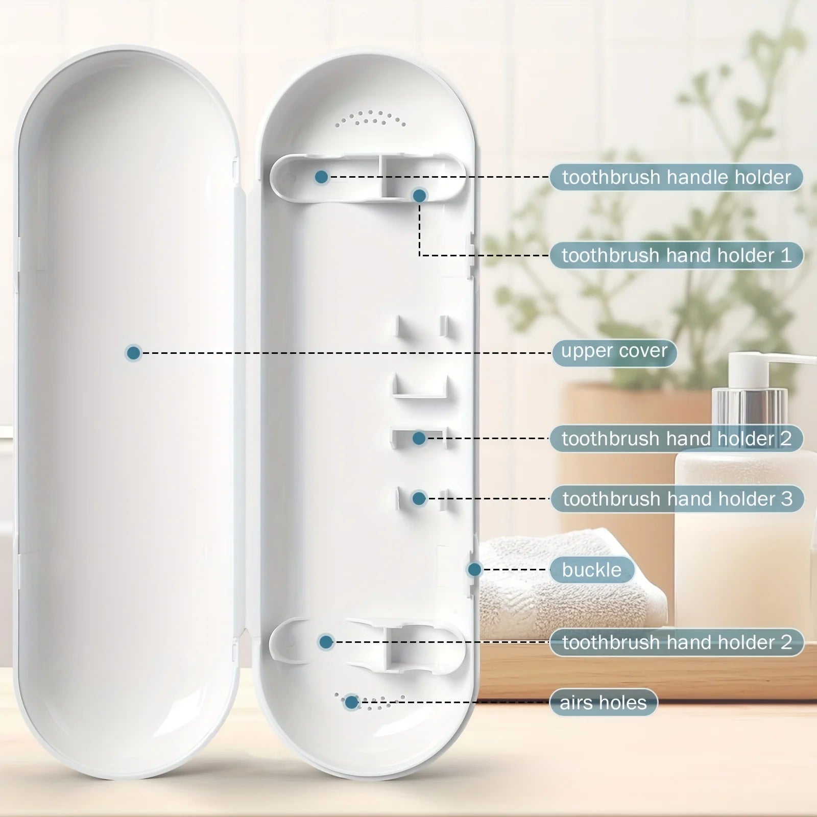 Estuche de viaje para cepillo de dientes eléctrico, caja de almacenamiento portátil a prueba de polvo, adaptación para cepillos de dientes eléctricos Oral-B iO Series