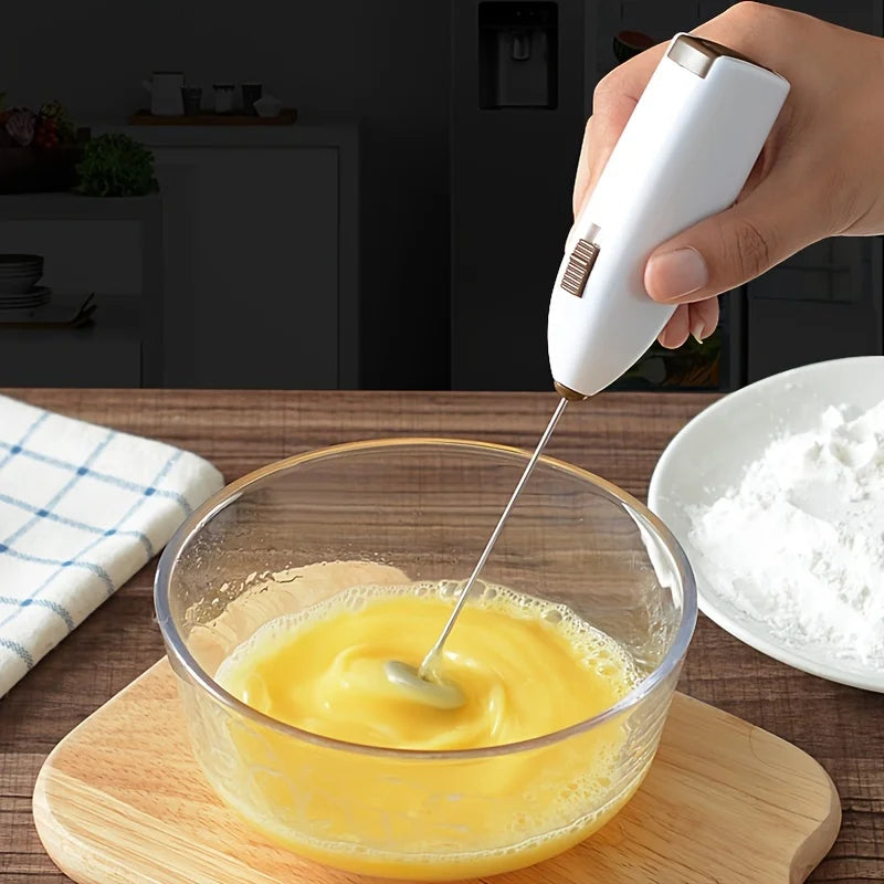 Batidor de huevos eléctrico de mano, Mini Espumador de leche con batería, mezclador de bebidas y café, Espumador de leche, herramientas de cocina