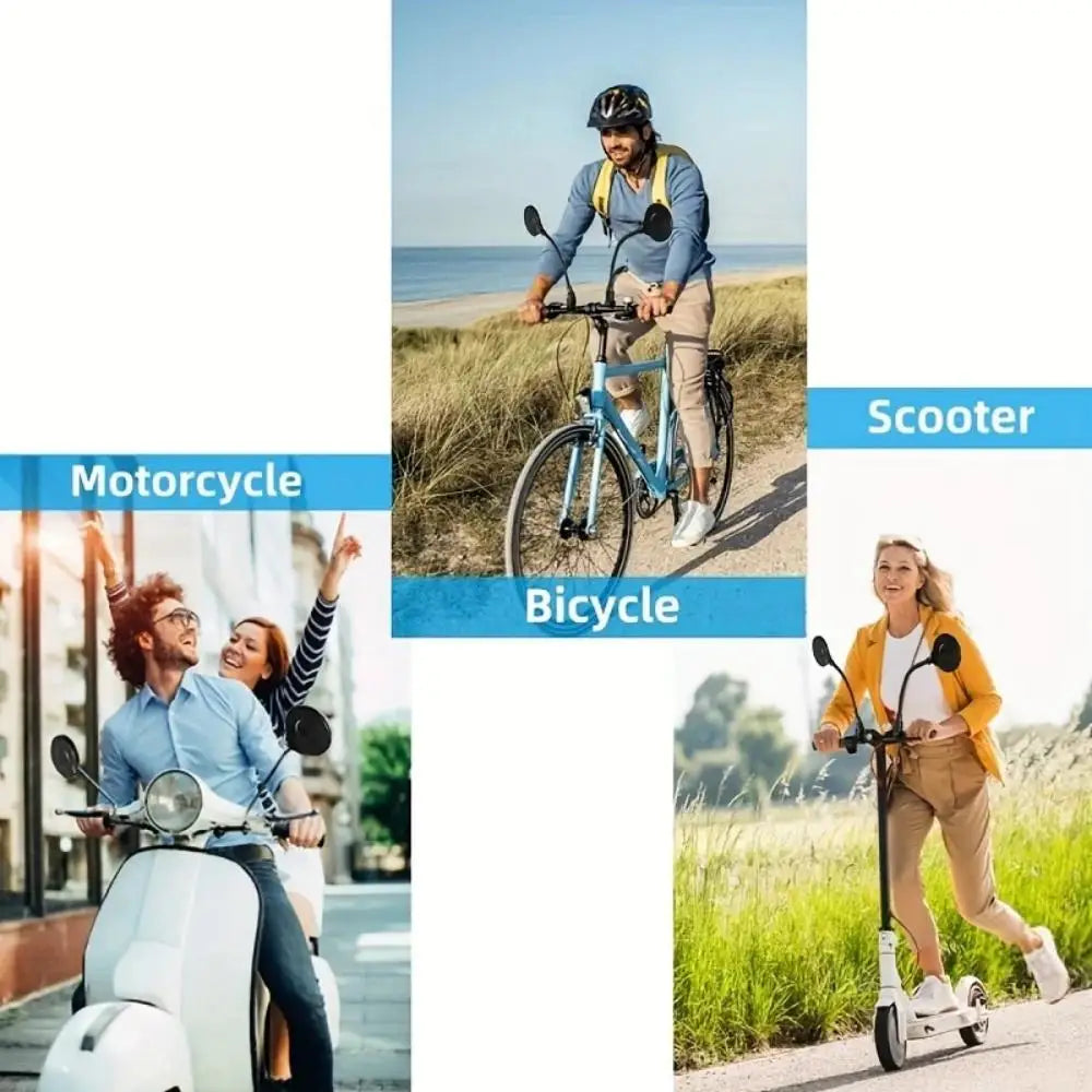 DOMEN-espelhos retrovisores para manillar de bicicleta, giratorios 360 para bicicleta, motocicleta, manguera flexible, espejo retrovisor gran angular ajustable
