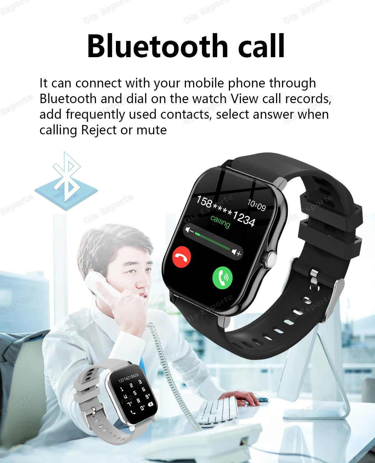 20226 Nuevo reloj inteligente de 1,83 pulgadas Notificaciones de llamadas Monitoreo del sueño Seguimiento de actividad Reloj inteligente Compatible con Android e iOS