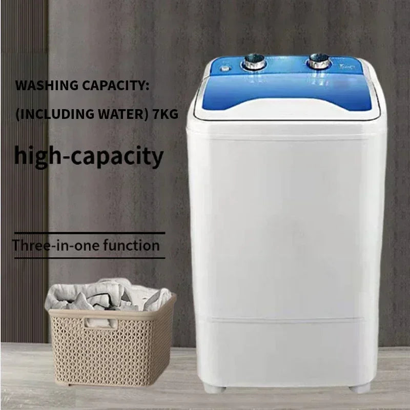 Venta caliente del hogar 7.5L 3 en 1 mini lavadora portátil de cubo grande con función de lavado y vibración, gran capacidad