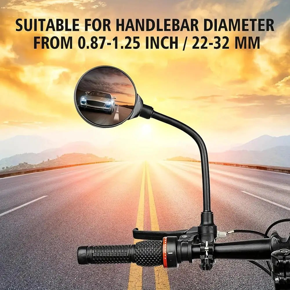 DOMEN-espelhos retrovisores para manillar de bicicleta, giratorios 360 para bicicleta, motocicleta, manguera flexible, espejo retrovisor gran angular ajustable