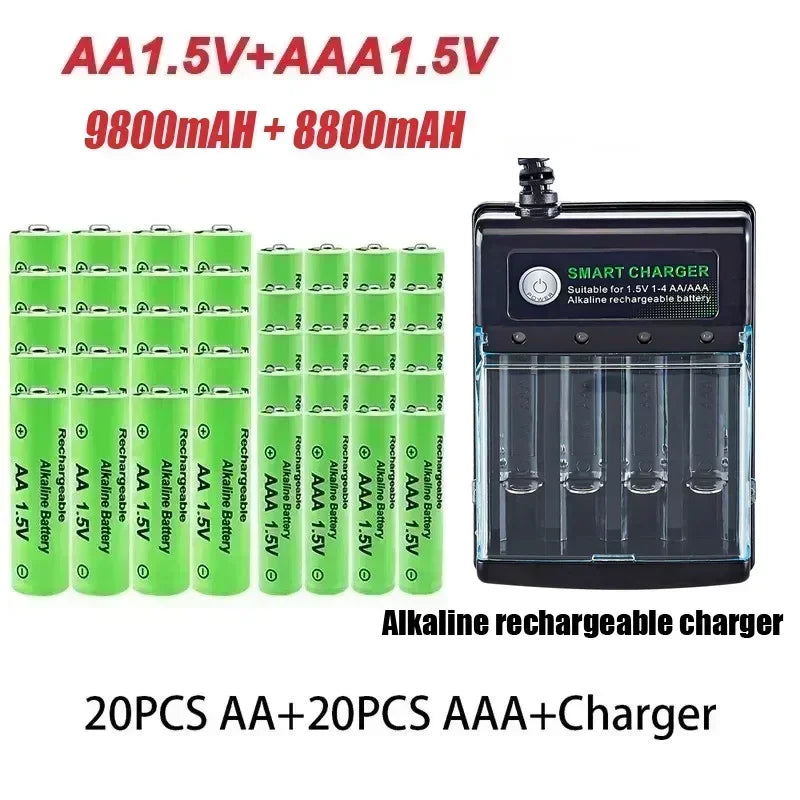 Batería AAA recargable AA Original, 1,5 V, AA 9800mAh/AAA 8800mAh para reloj, Radio, videojuego, cámara Digital, cargador AA AAA
