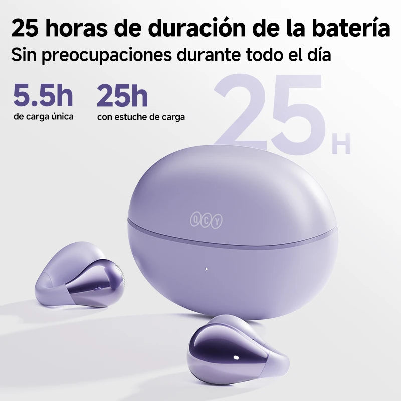 QCY Crossky C30 auriculares con Clip para la oreja Bluetooth 5,4 inalámbricos de oído abierto deportes TWS auriculares de doble conexión