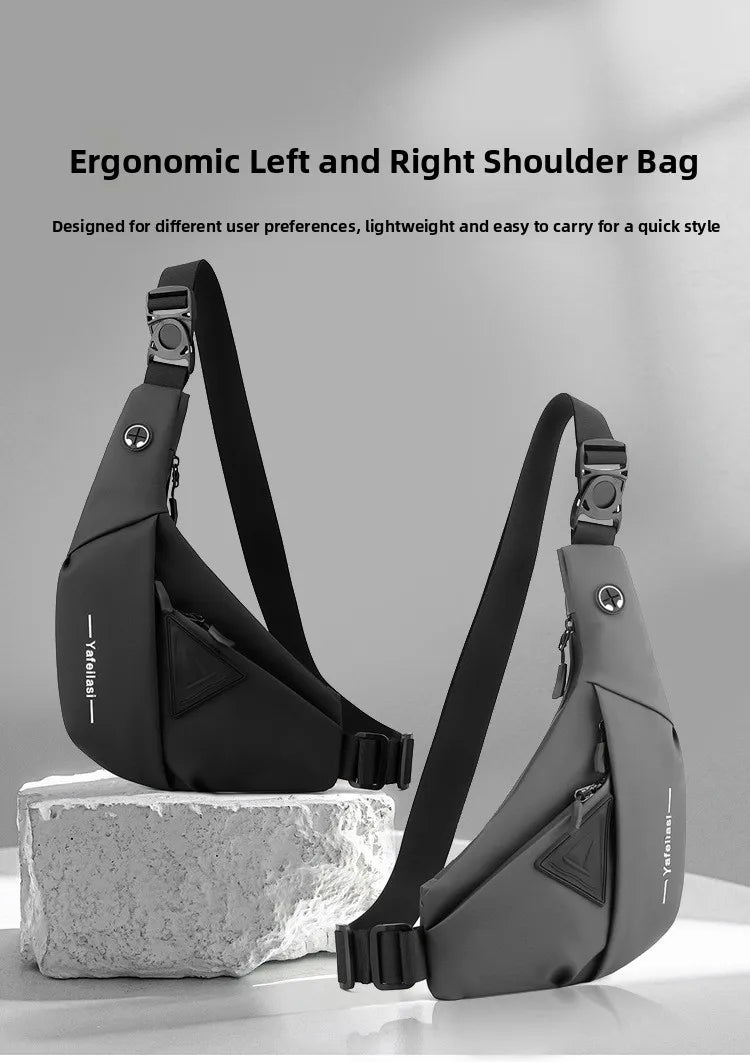 Bolso de Pecho Impermeable para Hombre, Bandolera, Mochila para Viajes Diarios, Membrana de Cuero Resistente a Salpicaduras, Ideal para Viajes Casuales