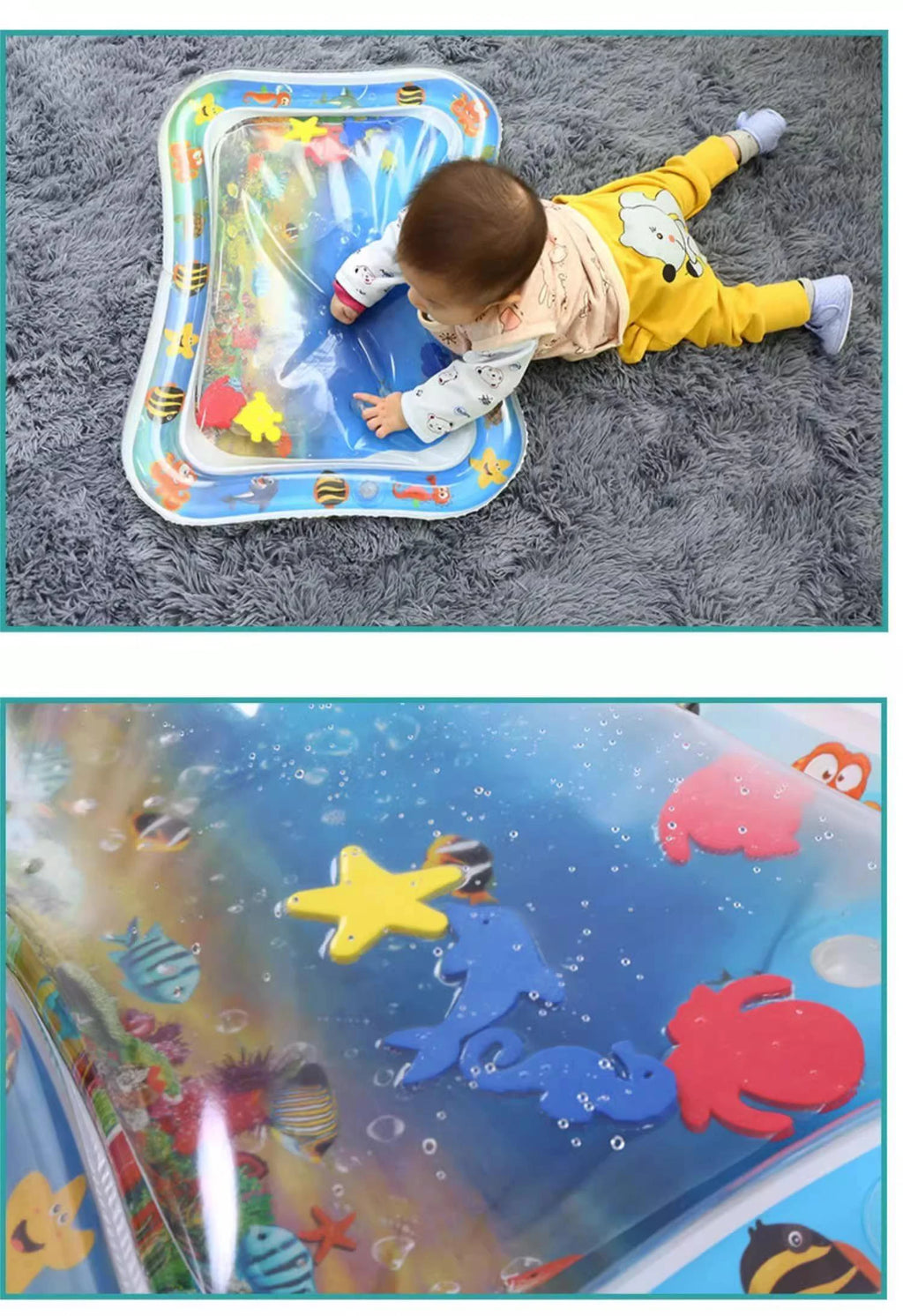 Juguetes para bebés, estera de juego de agua para el tiempo de la barriga, cojín inflable, educación temprana, estera de juego de agua para bebés y niños pequeños