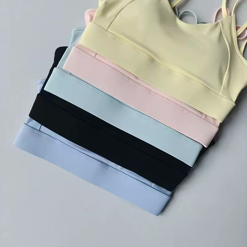 Sujetador Deportivo para Mujer, Resistente a Impactos y con Efecto Push-Up, Ropa Deportiva, Sujetador de Yoga de Secado Rápido para Verano y Alta Intensidad