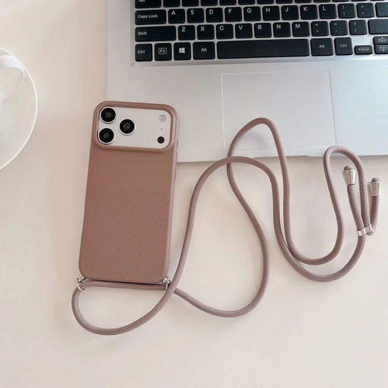 Funda de silicona con cordón y diseño de lunares para iPhone 17, 16, 15, 14, 13, 12, 11 Pro MAX, funda suave para iPhone 16, 17 Pro Max