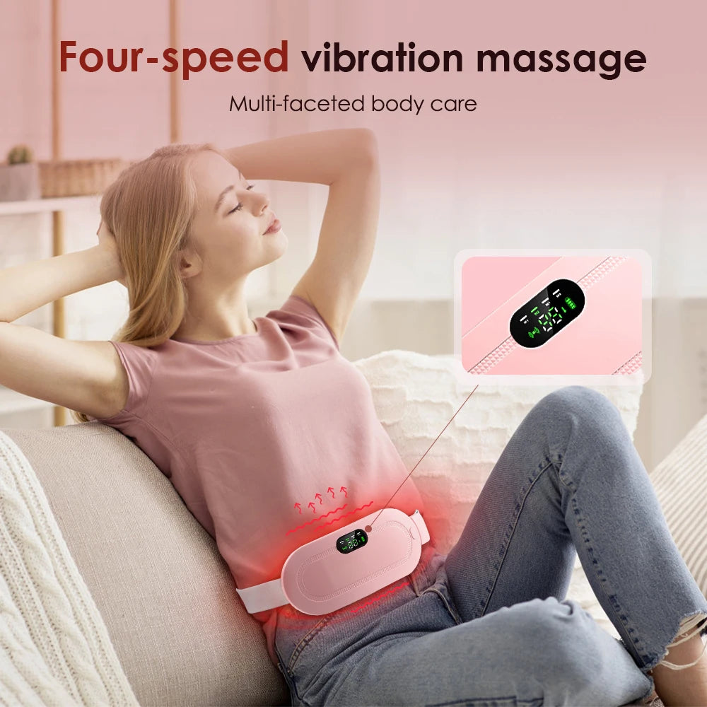 Almohadilla calefactora Menstrual, masajeador Abdominal eléctrico, cinturón de cintura calentado por vibración, cinturón calentador de útero USB para mujeres, cuidado de los períodos