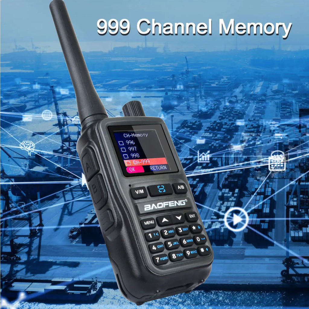 2 unids/pack Baofeng UV-5R Mini doble banda Dual PTT Walkie Talkie 5RMINI banda aérea Rx 5W compacto VOX FM Radio aficionado carga tipo C