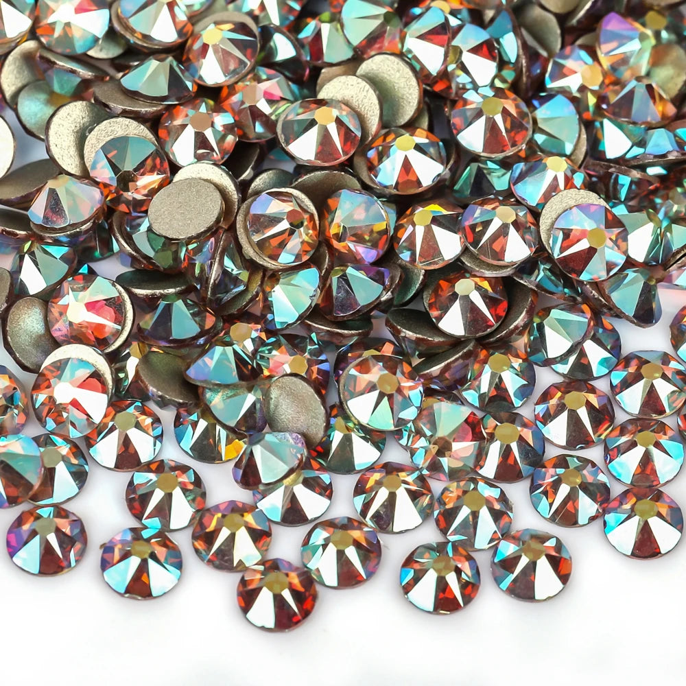 VC 2088-diamantes de imitación para decoración de uñas, 16 caras de corte, cristales brillantes, ss10-30 Strass 8Big + 8Small, sin fijación térmica