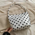 1 bolso de hombro de lunares de Color puro, bolsos de moda para mujer, bolsos de cubo Retro Chic, bolso de mano de estilo coreano a la moda