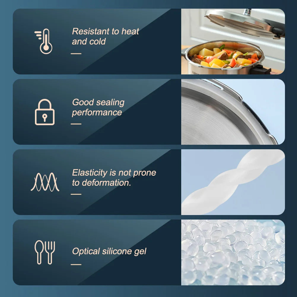 Reemplazo de junta de olla a presin, tapa de cocina Universal, piezas de anillo de sellado, herramienta de cocina de Material de calidad alimentaria segura a prueba de fugas