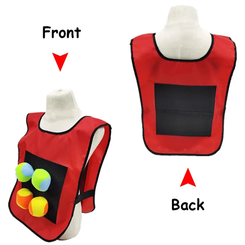 Chaleco de juego de pelota Dodge pegajoso, juguete para deportes al aire libre, Jersey, accesorios de tela, captura de pelotas de forro polar suave, seguro para niños, adolescentes y adultos