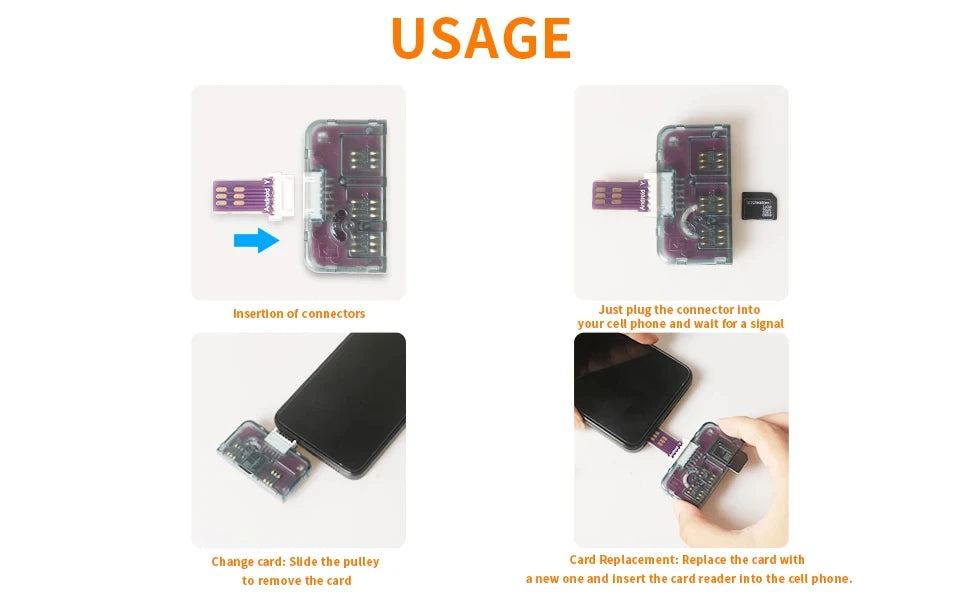 Adaptador de ranura para tarjeta SIM 4 en 1 NEX para iPhone, lector de tarjetas SIM, reemplazo rápido de tarjetas, soporte para tarjeta SIM, reinicio libre Nano