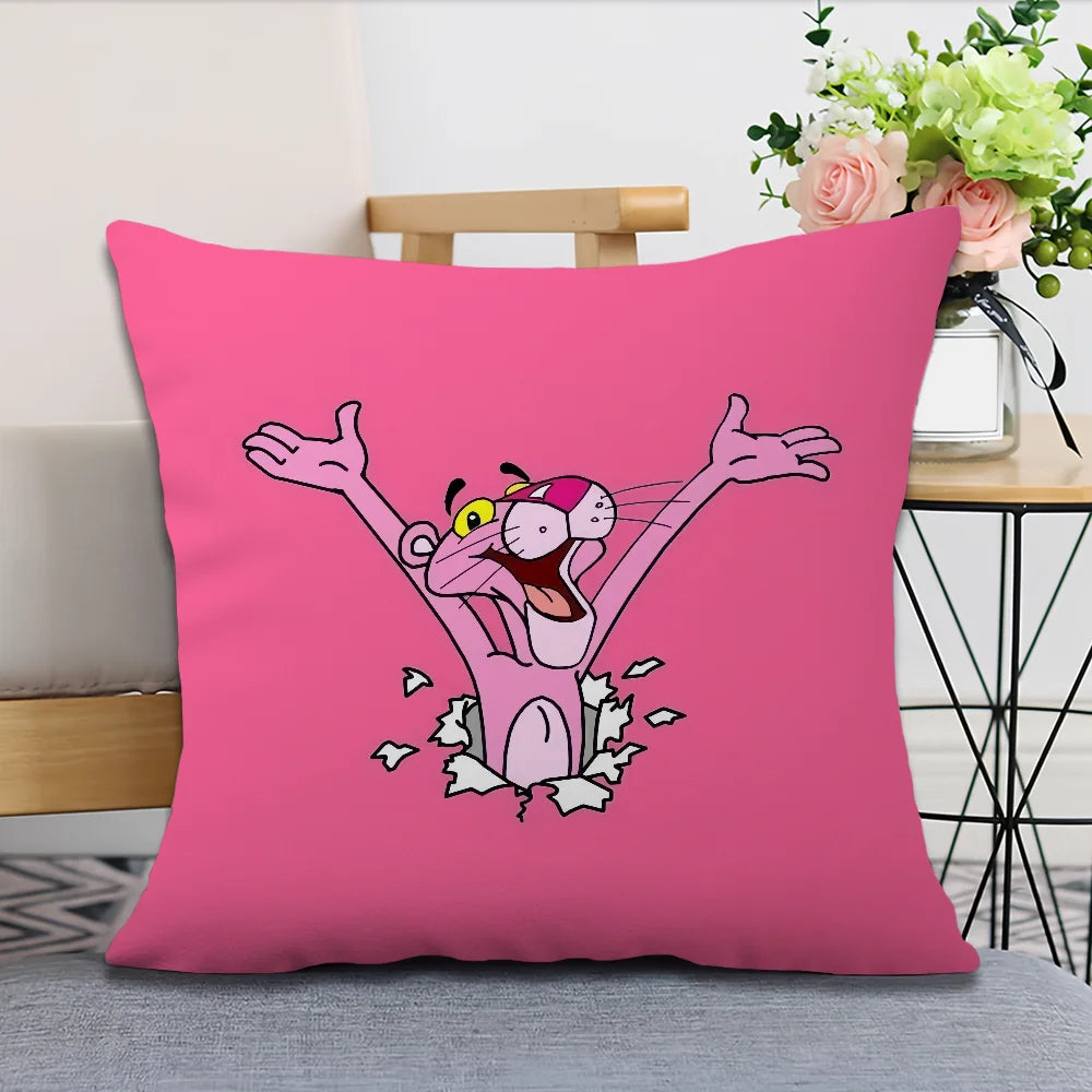 Funda de cojín P-PINK, funda de almohada suave y cómoda para sofá, sala de estar, pantalones de dibujos animados, fundas protectoras para decoración del hogar y la Oficina
