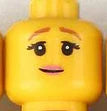 Cabeza impresa de Minifigs hembra, bloque de bricolaje para iluminar, número de pieza de ladrillo, Compatible con otras partículas de ensamblaje, 20 piezas