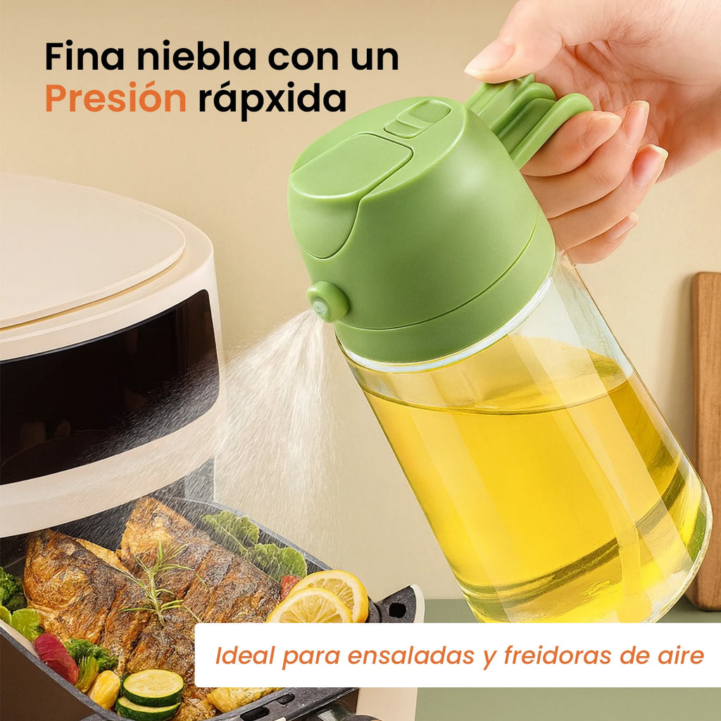 Botella pulverizadora de aceite de oliva para vertido de botella de aceite para cocinar especias de aceite dispensador de Camping con tapa automática agitador de especias