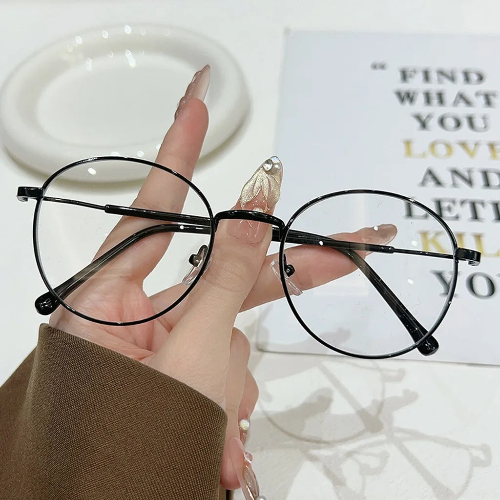 Gafas Fotocromáticas con Bloqueo de Luz Azul para Mujer y Hombre, Gafas de Computadora Redondas Retro, Gafas Antideslumbrantes Camaleón, Montura Óptica