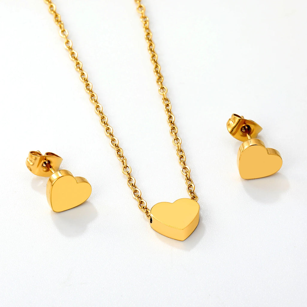 ASONSTEEL-collar con colgante de circonia y flor de corazón brillante para mujer, conjuntos de joyería de acero inoxidable, regalos delicados para uso diario