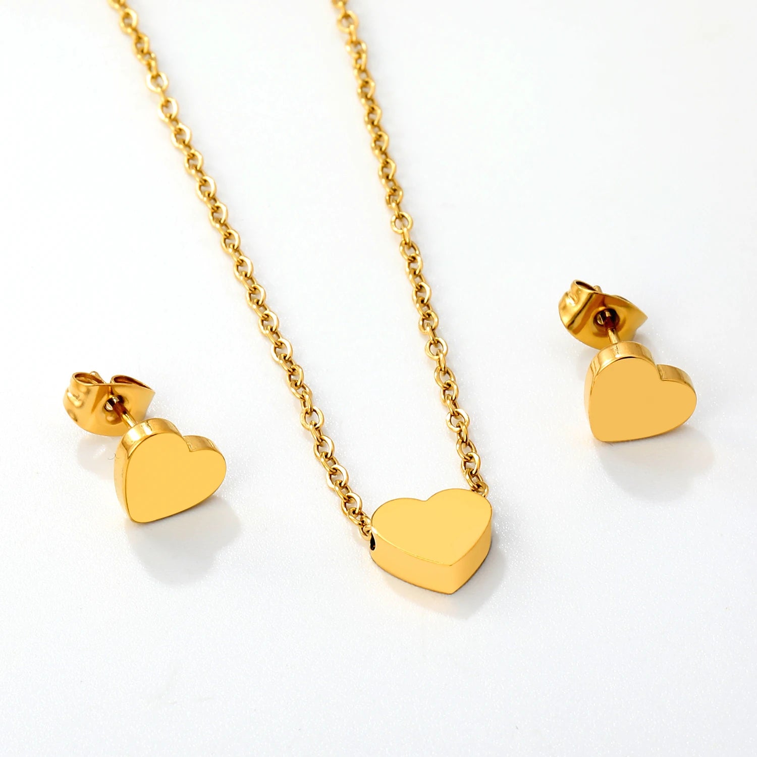 ASONSTEEL-collar con colgante de circonia y flor de corazón brillante para mujer, conjuntos de joyería de acero inoxidable, regalos delicados para uso diario