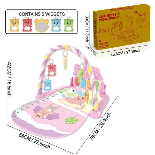 Alfombra de gimnasio para actividades musicales para bebé, alfombra para recién nacido, Pedal, teclado de Piano, estante de Fitness infantil, tapete para gatear, juguetes de regalo