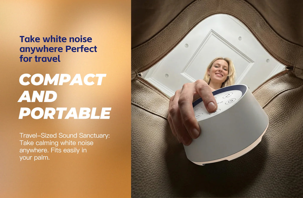 Máquina Portátil de Ruido Blanco para Adultos, 30 Sonidos Relajantes, Luz Nocturna, Temporizador, Recargable, Ayuda para Dormir, Meditación y Relajación