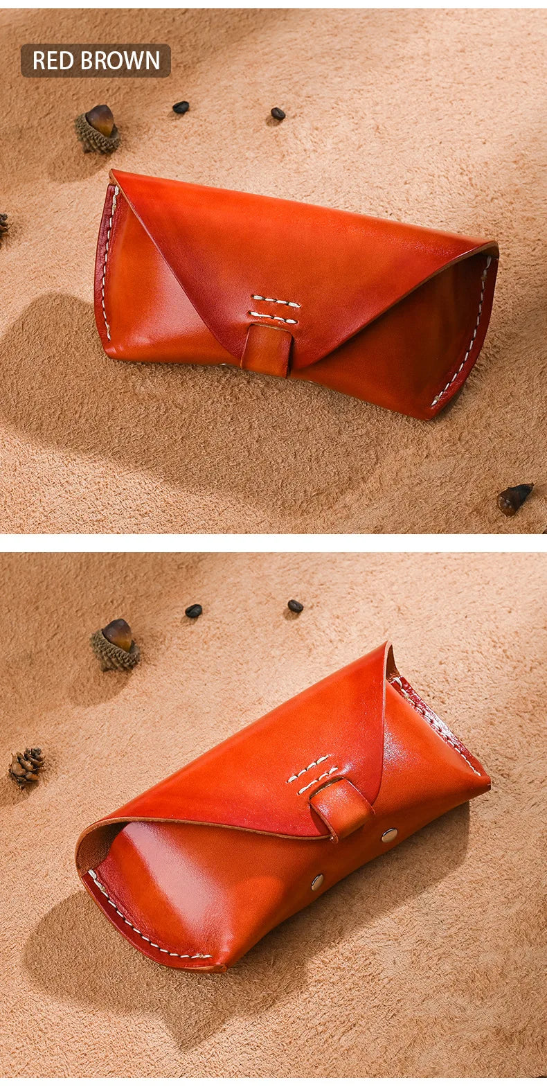 Newsbirds-Funda de cuero para gafas de sol, Cartera de mano para gafas de sol, informal, Vintage, a la moda