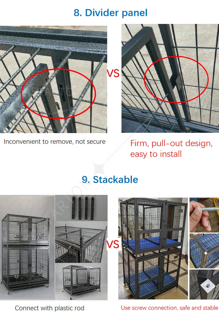 Jaula Plegable de Alambre Metálico Reforzado de Acero Inoxidable para Perros Grandes, Casetas Plegables para Mascotas, Jaulas para Perros Adultos en Oferta