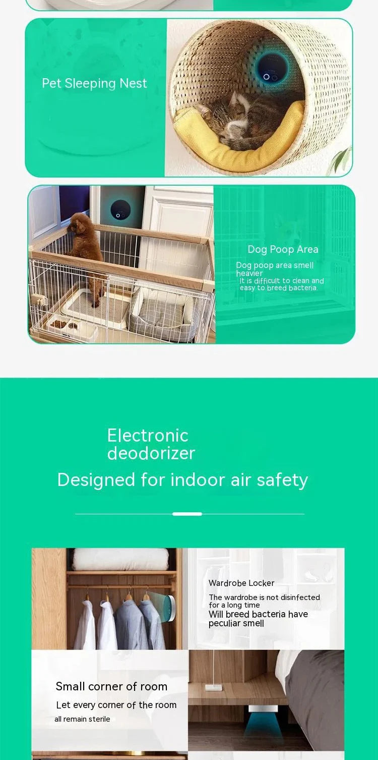Purificador de Aire HOMEFISH HF07 para Esterilización, Desodorización y Desinfección, Purificador de Ozono Inteligente para Zapatero