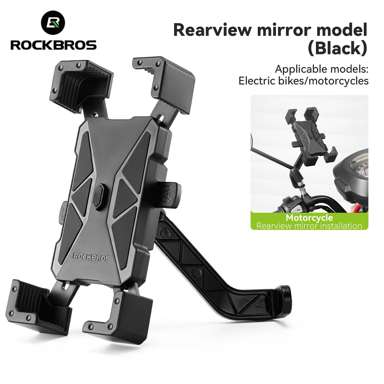 ROCKBROS Soporte para teléfono de bicicleta Monte liviano 4.5-7.2 pulgadas soporte para teléfono inteligente soporte de soporte de teléfonos accesorios para bicicletas