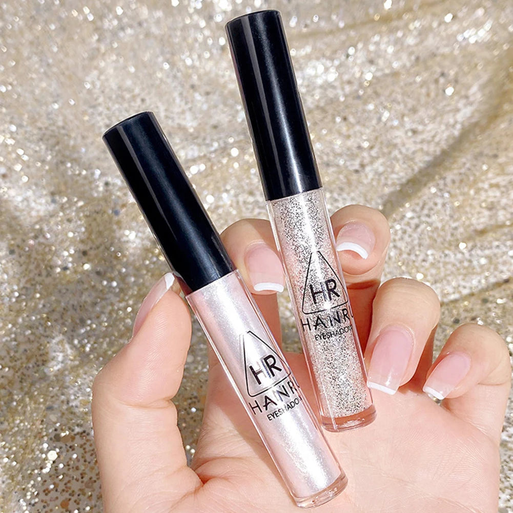 Sombra de ojos fina perlada, líquido brillante, maquillaje de ojos resistente al agua, brillo líquido perlado