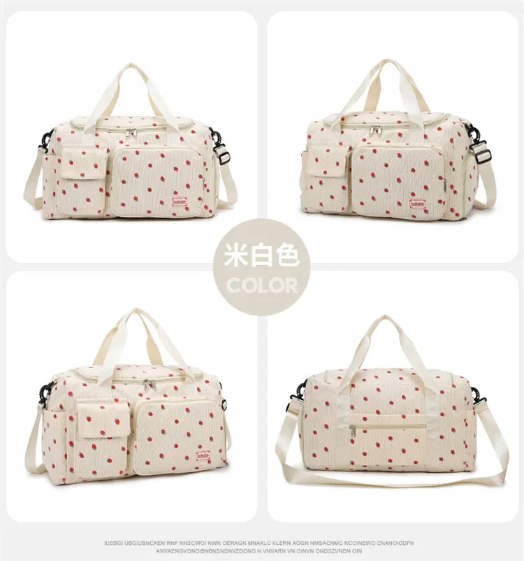 Bolsa de viaje de pana, bolsa de viaje de gran capacidad con compartimento para zapatos, bolsas deportivas para Fitness para mujer, bolsas de lona