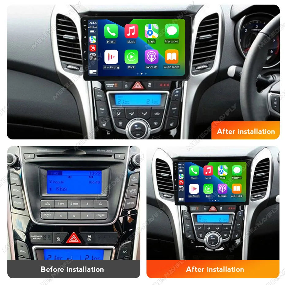 Sistema de audio inteligente para automóvil con Android 14 para Hyundai i30 II 2 GD 2011-2017, Carplay inalámbrico, radio para automóvil de 9 pulgadas, GPS, unidad principal estéreo.