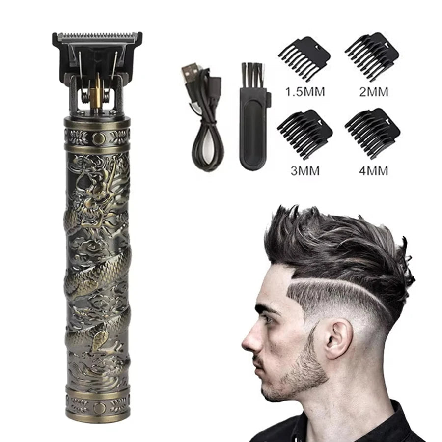 Afeitadora masculina eléctrica - resistente al agua, cableada, seca / húmeda, incluyendo múltiples accesorios y cepillos de limpieza, mini afeitadora portátil, adecuada para peluqueros novatos o profesionales