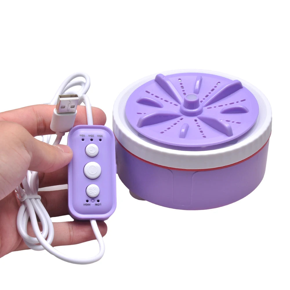 Mini lavadora portátil con control remoto para el hogar, máquina de lavado con USB, giratorio, Turbo Fruit, ultrasónico, para ropa, cocina, viaje