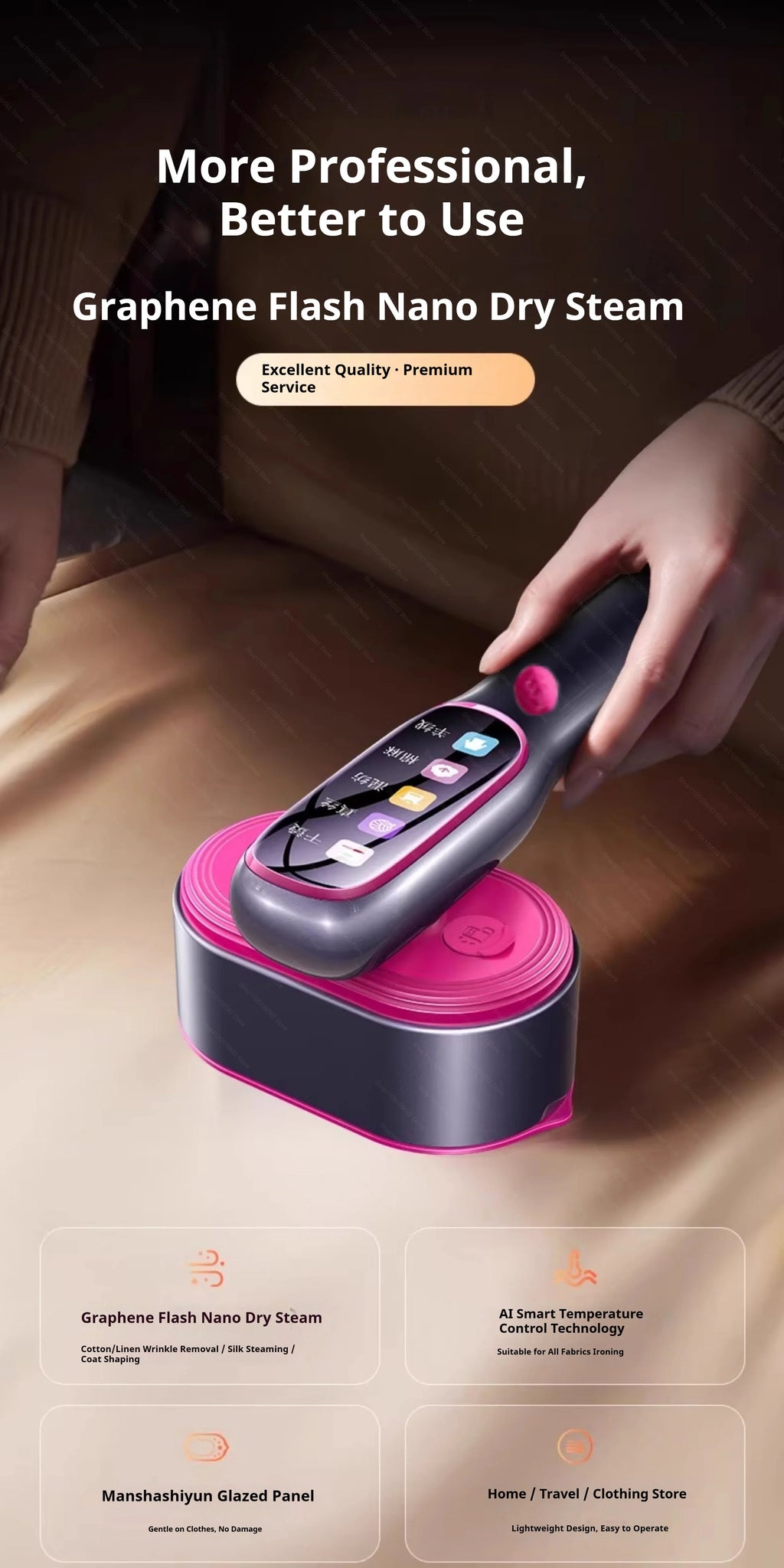 Plancha de vapor para colgar ropa, plancha de mano profesional de 1200W para calefacción del hogar, plancha de vapor portátil, superficie de ropa, novedad de 2026