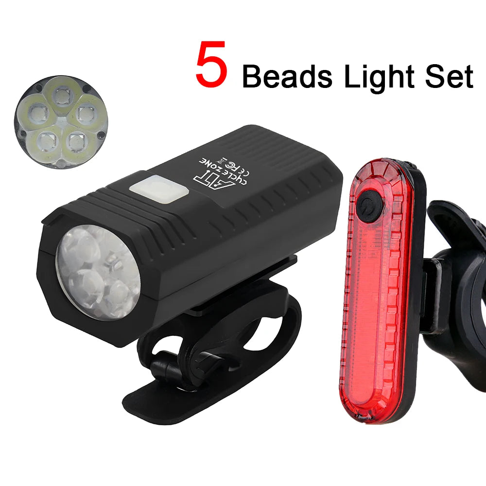 Luz delantera de bicicleta recargable por USB, luz trasera roja, fácil de instalar, 3 modos, accesorios para bicicleta