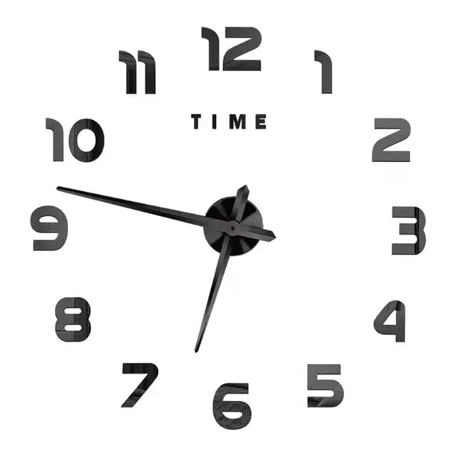 Reloj de pared con espejo acrílico de Número Romano grande 2D/3D, pegatina de moda DIY, relojes de cuarzo, reloj, decoración del hogar, pegatinas para el salón