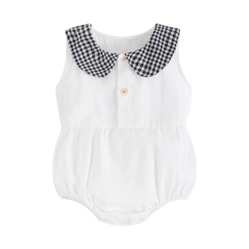 Sanlutoz-Body de algodón para bebé, ropa a cuadros bonita para recién nacido, monos infantiles de princesa sin mangas para niña pequeña