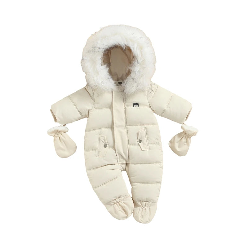Traje de nieve de invierno para bebé de 0 a 24 meses, mono, abrigo, pelele, prendas de vestir cálidas, mono con capucha para niños y niñas