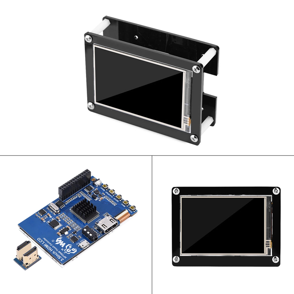 Pantalla LCD con interfaz Multimedia HD de 1080P, 60fps, 3,5 pulgadas, para caja acrílica negra RPi, pantalla LCD de 3,5 pulgadas