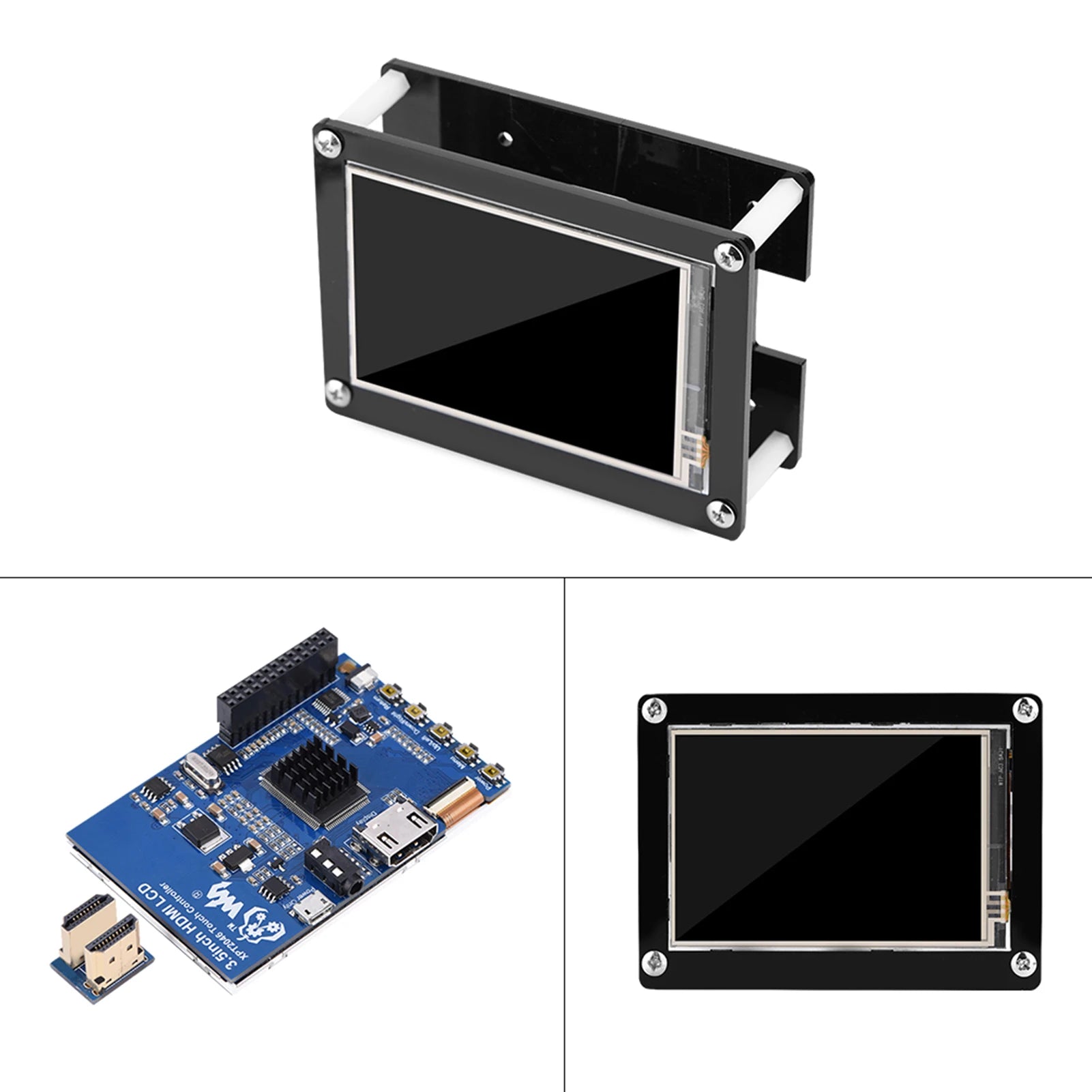 Pantalla LCD con interfaz Multimedia HD de 1080P, 60fps, 3,5 pulgadas, para caja acrílica negra RPi, pantalla LCD de 3,5 pulgadas