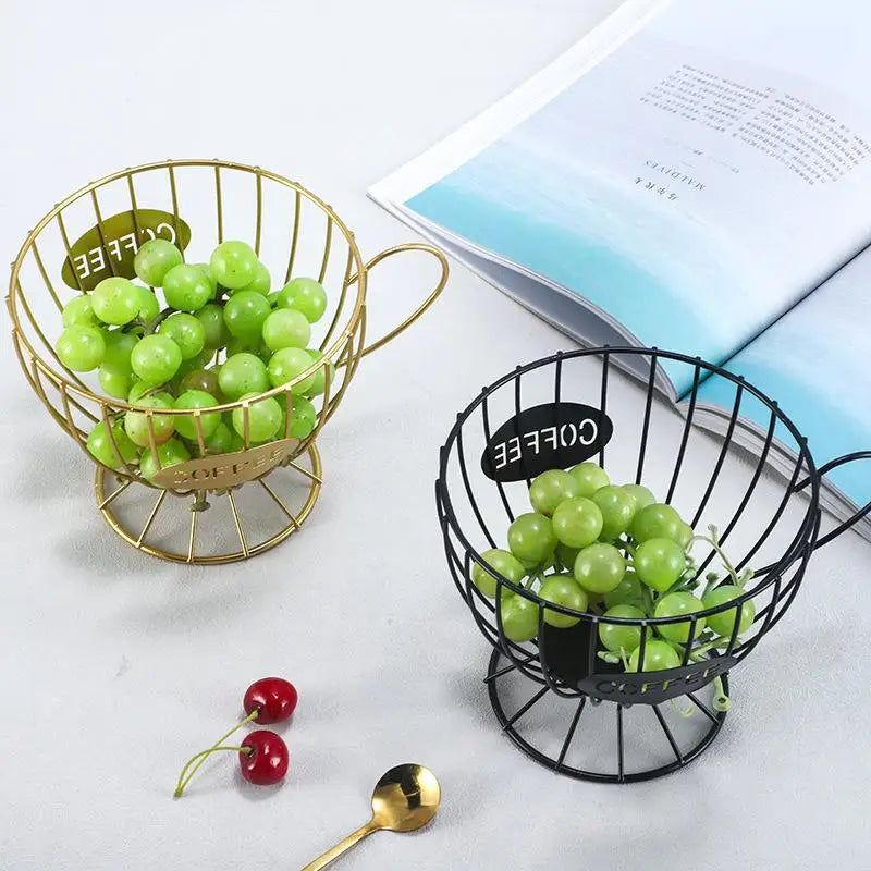 ♥ Soporte para Cápsulas de Café de Metal en Forma de Copa (Dorado/Negro) - Estante de Almacenamiento de Alambre para Cápsulas Nespresso, Organizador de Encimera de Cocina