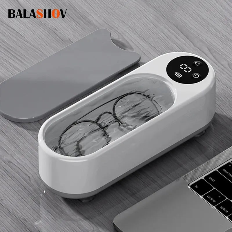 Máquina de limpieza doméstica portátil, limpiador ultrasónico de cápsulas limpias de 450ml, máquina limpiadora de joyas para anillos, gafas, brochas de maquillaje