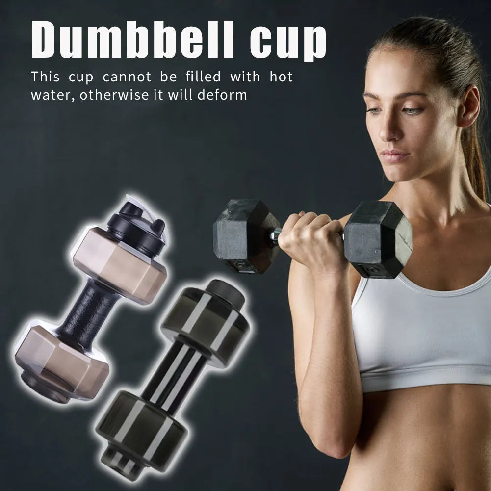 Botella de Agua Deportiva con Forma de Mancuerna para Camping, Actividades al Aire Libre, Fitness, Ciclismo, Cómoda y Decorativa