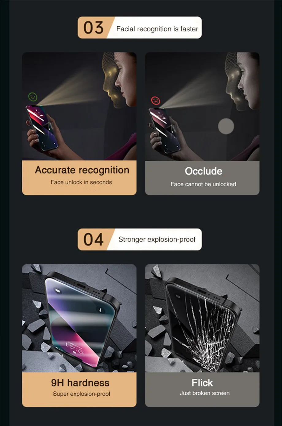 2 unidades de protector de pantalla antiespía de cubierta completa para iPhone 11 12 13 14 PRO MAX 6 7 8 Plus XS X XR de vidrio templado de privacidad